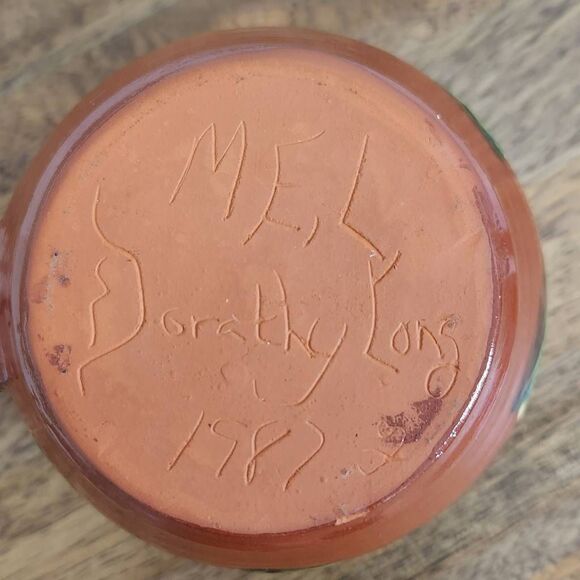 Dorothy Long Redware Vintage Pottery Creamer Redware Pottery 1987 Redware - Picture 6 of 10